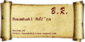 Baumhakl Róza névjegykártya